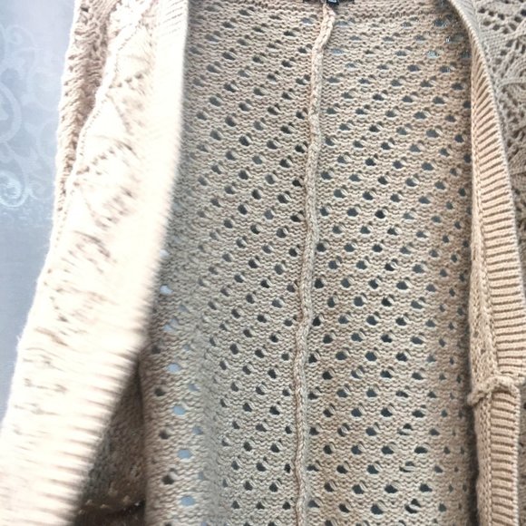 Dolman Batwing Sleeve Crochet & Knit Cardigan NWOT - Picture 13 of 16